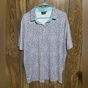 Sunday Swagger Golf Polo - Purple Floral Colored - 100% Polyester